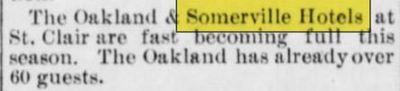 Somerville Hotel - Jun 1892 Article